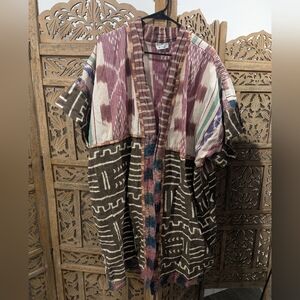 Patterned Kimono Jacket 100% Cotton One Of Kind